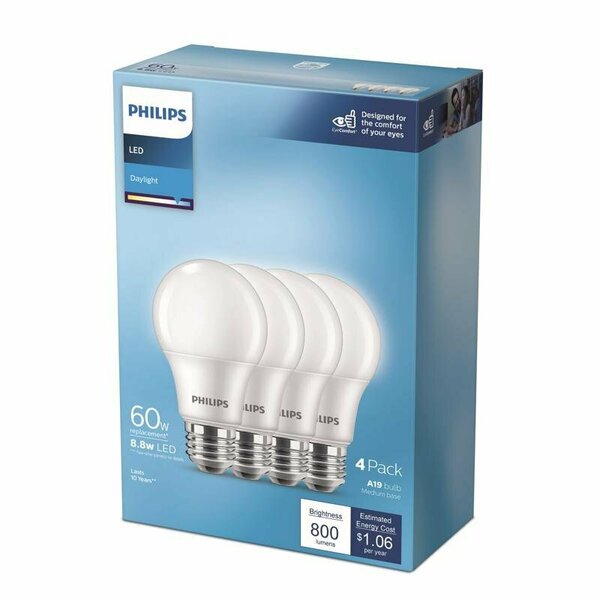 Signify PHILIPS LED BULB A19 DL 60W 4PK 575837